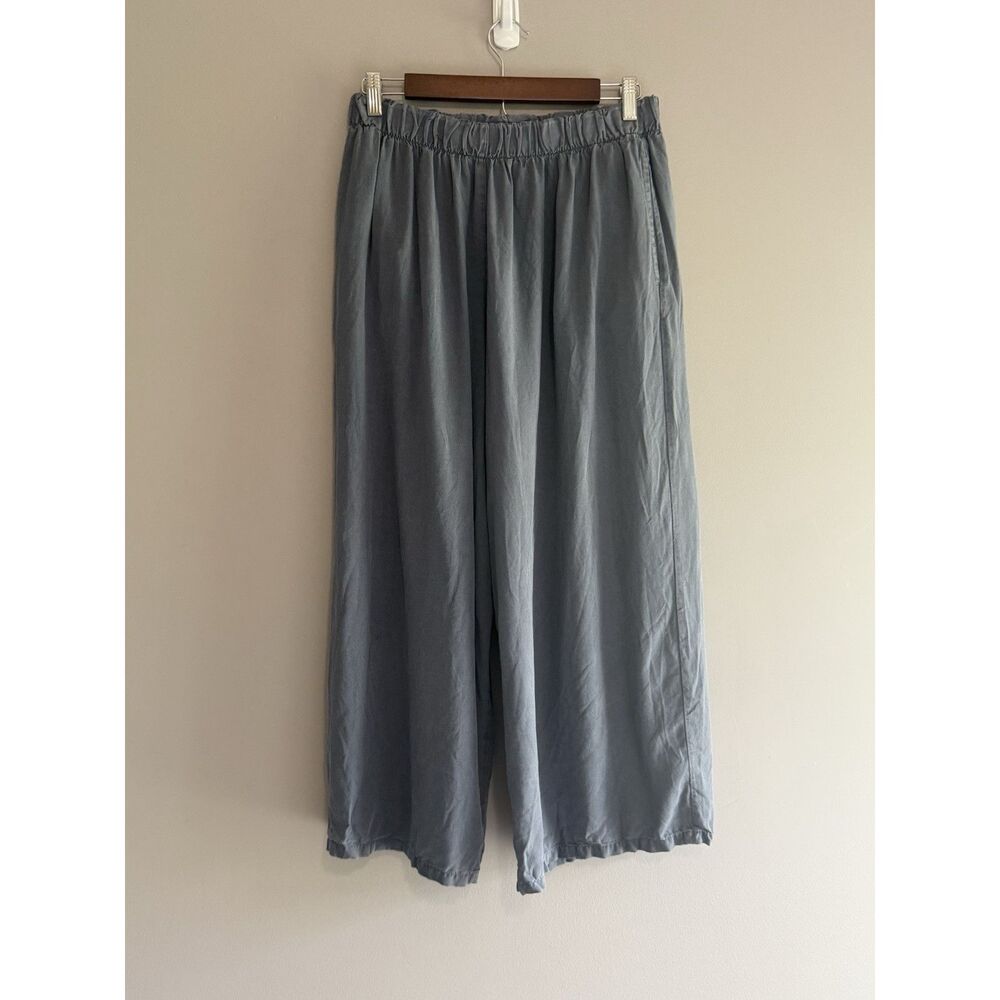 Bryn Walker 100% Tencel Flood Pant Wide Leg Pocket Lagenlook Boho Chic Beach Med - Picture 2 of 15